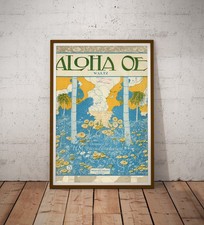 Aloha Oe Vintage Hawaiian Poster Queen Liliuokalani Sheet Music Art Print picture