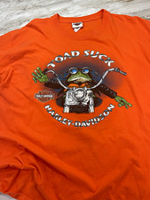 Vintage 2011 Harley Davidson Toad Suck Shirt XL Orange Landers Conway Arkansas picture