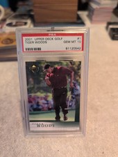 2001 Upper Deck Golf Tiger Woods #1 Rookie Card PSA 10 Gem Mint HOF picture
