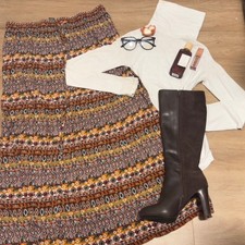 Boho Chic Multicolor I.N. Studio Geometric Maxi Skirt picture