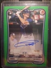 2026 Bowman Baseball - Carson Williams #PRV-CW Green Autograph /99 Rays Ah picture