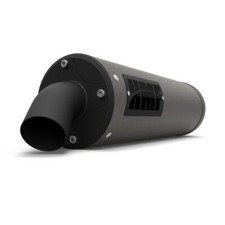 HMF Slip On Titan-QS Exhaust for Polaris RZR S/General (15-24) Grey w/Bkout picture