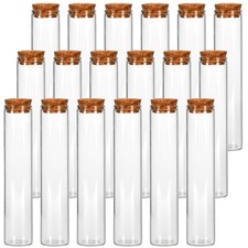 18pcs Glass Test Tube, 25×120mm Clear Flat Test Tubes with Cork Stoppers for ... picture