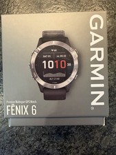 Garmin Fenix 6 47mm Stainless Steel GPS Heart Rate Watch 14-Day Black/Silver picture