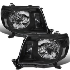 - Fits 2005-2011 Toyota Tacoma Halogen Headlights Pair | Black picture