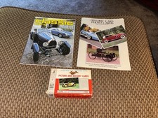 3 Pc Lot Vtg Historic & Classic Cars 2 Photo Cards & 1 Magazine Sports & Luxury picture