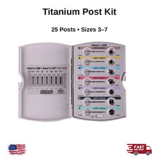 Titanium Post Introductory Kit 25 Assorted Sizes w/ Drills Hand Driver Dental picture