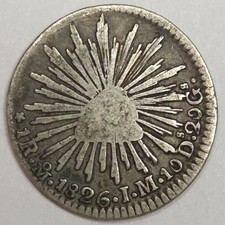 1826 Mo-JM Mexico 1 Real- Slight Bend/Light Reverse Scratches (Lot#1) picture