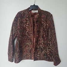 Vintage 90s Flashback Tapestry Jacket XL Paisley Jacquard Boho Artsy  picture