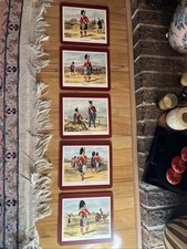 Vintage Pimpernel Scottish Highland Regiment Placemats Set 5 Cork Back England picture