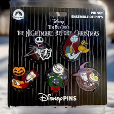 Disney Tim Burton’s The Nightmare Before Christmas Pin Set - Halloween Theme NEW picture