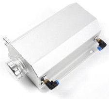 2L Polished Aluminum Coolant Radiator Overflow Reservoir Expansion Water Tank picture
