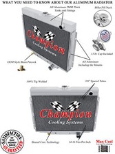 3 Row Aluminum KR Champion Radiator For 1967 68 69 70 Ford Mustang picture