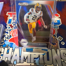 Panini 2021 Prizm Draft Picks Justin Jefferson LSU [Red White & Blue]Refractor picture