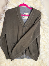 Vintage GAP Brighton Tour ’69 Cardigan Sweater XL Gray Elbow Patch Preppy picture