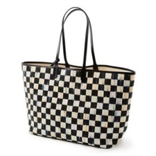 Brand New Mackenzie Childs Courtly Check Marche Large Tote picture