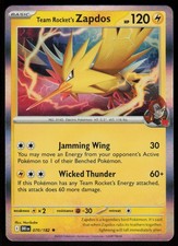 Team Rocket's Zapdos 070/182 Rare Destined Rivals Pokemon Holo Near Mint picture