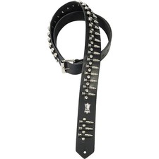 Levy's Boot Leather Guitar Strap With Metal Bullets Black picture