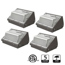 4 Pcs LED Wall Pack Light 120W Dusk to Dawn Commercial Industrial Outdoor Light picture