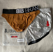 JJ Malibu Silver Short Shorts + Bill&Brandon Brown Briefs -Medium- +Bonus Item picture