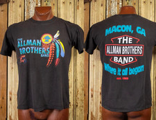 Vintage Allman Brothers Band Macon, GA Concert T Shirt 90s Black picture