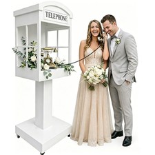 Audio Guest Book Phone Booth Stand with Wheels Telephone Booth for Wedding Party picture