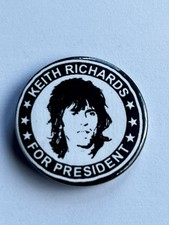 Keith Richard’s For President Badge The Rolling Stones 38mm Size Reproduction picture
