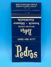 Vintage Pedro's Mexican Cuisine Matchbook Santa Clara CA Restaurant Ad picture