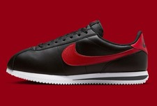 Nike Cortez Leather Bred Black Red Sneakers Retro Bred DM4044-004 Mens Size picture