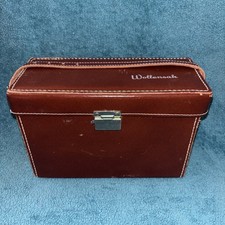 Vintage Wollensak Leather Top Grain Genuine Cow Hide Camera Carrying Case Brown picture