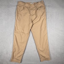 COS Pants Mens 34 Khaki Chino Tapered Slim Casual Pleated Trouser Cotton Lyocell picture