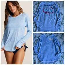 Tommy Bahama Hawaii Exclusive Rash Guard Light Blue XS UPF 50 Sun Shirt picture