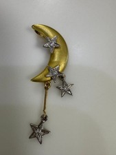Nobuko Ishikawa As Time Moon Star Diamond 18k Gold PT900 Pendant Top picture