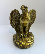 Vtg Heavy Gold Brass Gilt Eagle Statue 8.5