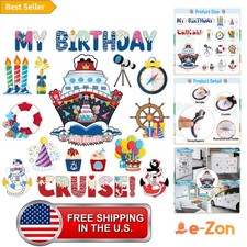 Birthday Cruise Door Magnets Set 16pcs Magnetic Decorations Carnival Party picture