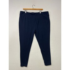 Casual Minimalist Terra & Sky Womens 3X Navy Blue Pull-On Stretch Leggings picture