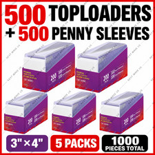 1000 Card Sleeves Top Loaders for Cards 3X4 Baseball Card Protectors Toploaders picture