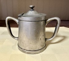Antique Double Handled Cecilware Silver Plated Sugar Bowl Hinged Lid picture