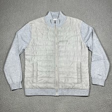 REISS Trainer Hybrid Quilt and Knit Zip-Through Jacket Coat Soft Grey Size 2XL picture