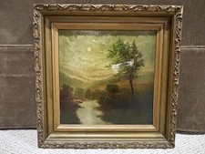 SMALL Antique FRENCH IMPRESSIONIST PAINTING - TEAR IN CANVAS - FOR RESTORATION picture