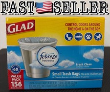 Glad Small Trash Bags 4 Gallon 156 Count Twist Tie Fresh Clean Scent On The Go picture