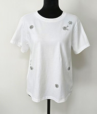 Sanctuary White Solid Crew Neck Short Sleeve Knit Organic Cotton Tee M CT4236PQ3 picture