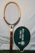Wilson Chris Evert Autograph Vintage Wooden Tennis Racquet w/ Sea Pines Cover picture