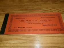 VINTAGE 1936 CHICAGO CITY OPERA CO. UNUSED FULL SEASON TICKET BOOK picture