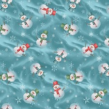 Christmas Fabric | Comfort & Joy Snowman Toss Blue | Blank YARD picture