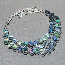Abalone Shell Pear Shape Gemstone Fashion Ethnic Jewelry Handmade Necklace 18