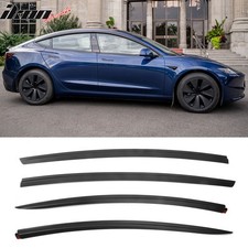 For 17-26 Tesla Model 3 ABS Tape-on Window Visor Sun Rain Guard 4PCS Matte Black picture