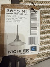 Kichler 2655NI 1-Light Pendant Brushed Nickel Satin-Etched Glass 13 in picture