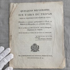 1807 Rare Neurosurgery Thesis Montpellier Trepan Skull Trauma picture