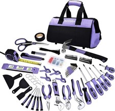 223-piece women's tool set, including a 13-inch wide-mouth purple tool bag. picture